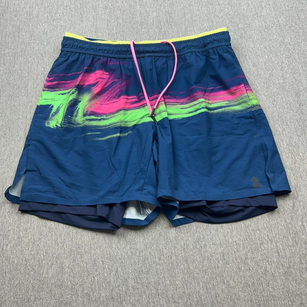 Chubbies Lined Shorts Mens Large 5.5" Inseam Blue Drawstring Stripe Beach Swim